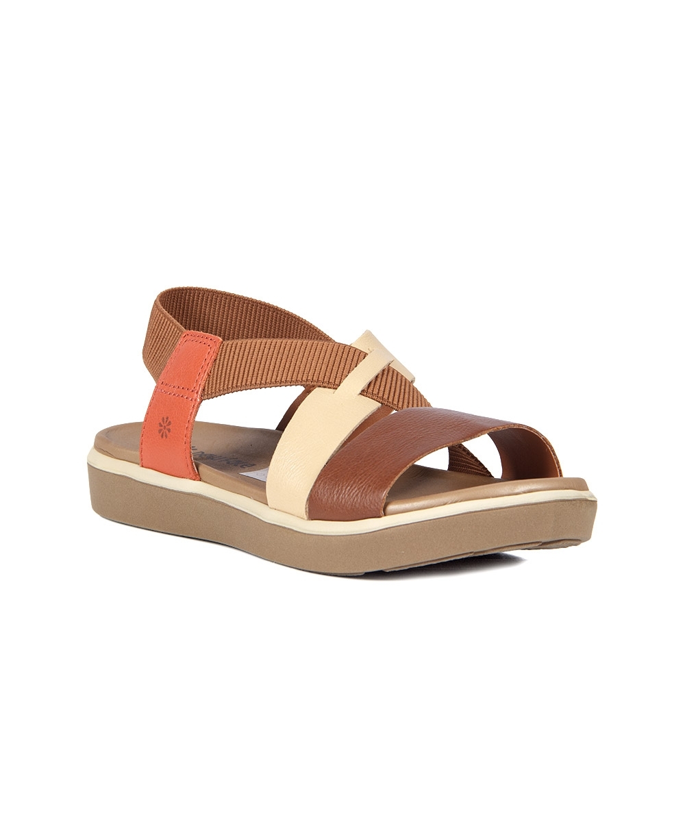 Sandália Flatform New Face Couro WHISKY