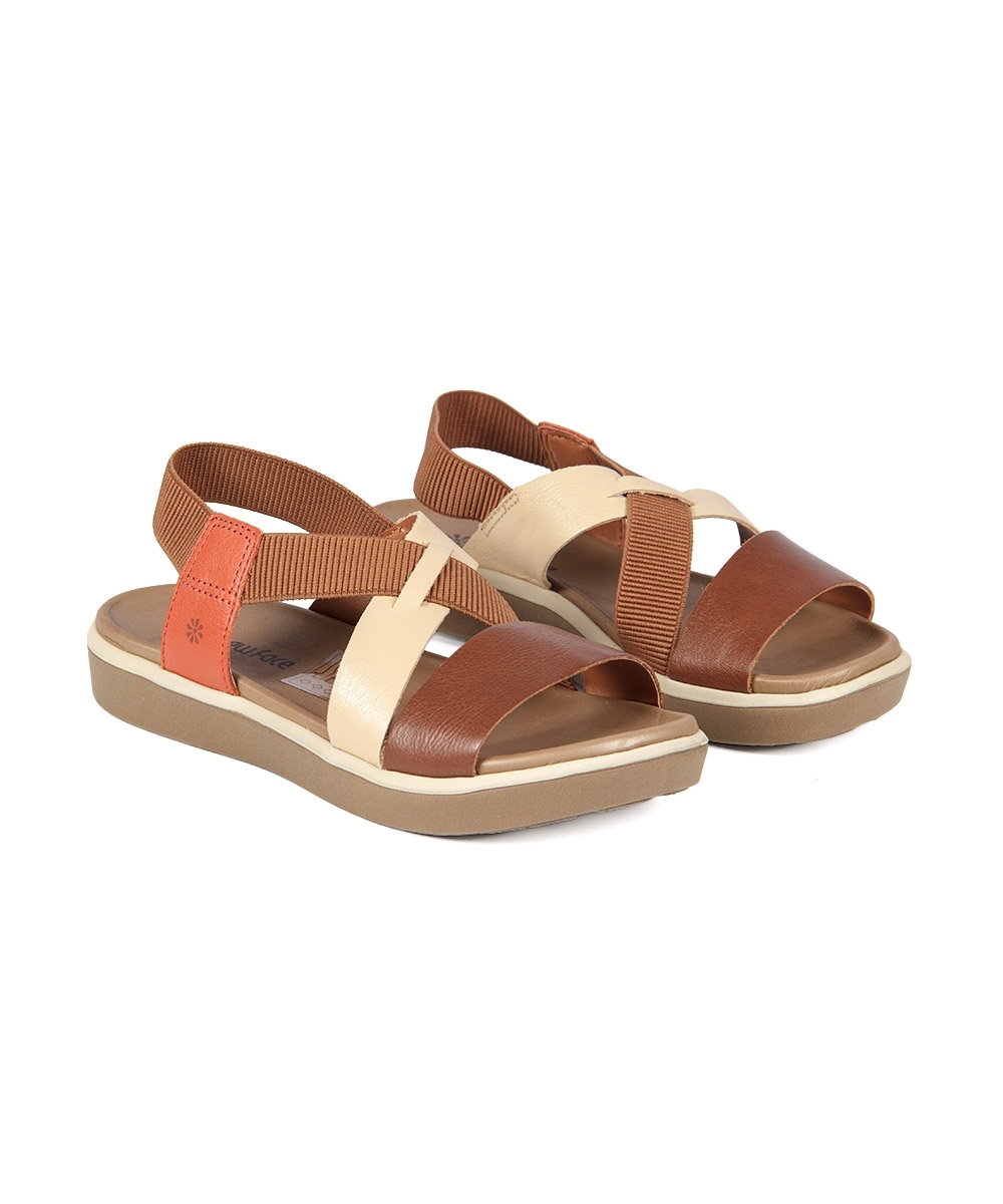 Sandália Flatform New Face Couro WHISKY