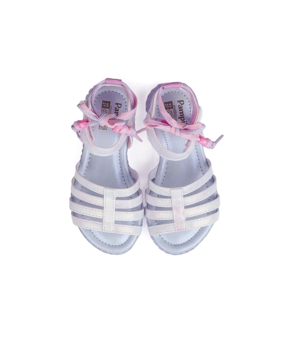 Sandália Infantil Pampili Cordão Miçangas MULTICOLOR