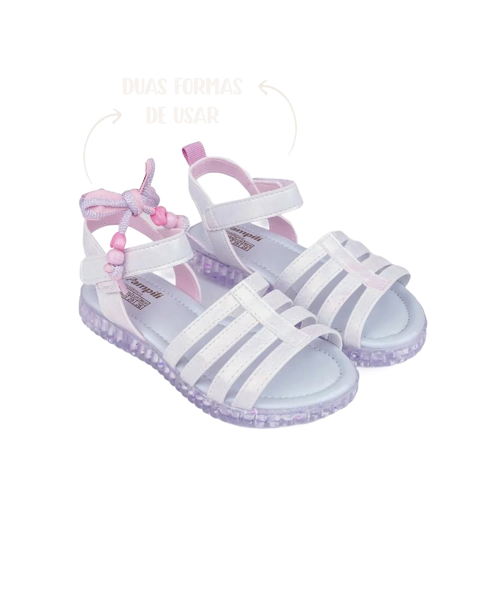 Sandália Infantil Pampili Cordão Miçangas MULTICOLOR