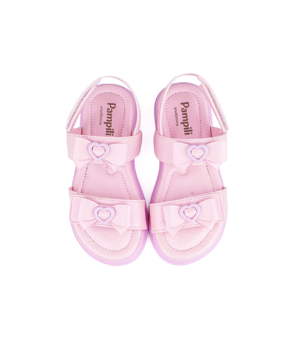 Sandália Infantil Pampili Flower Laços ROSA