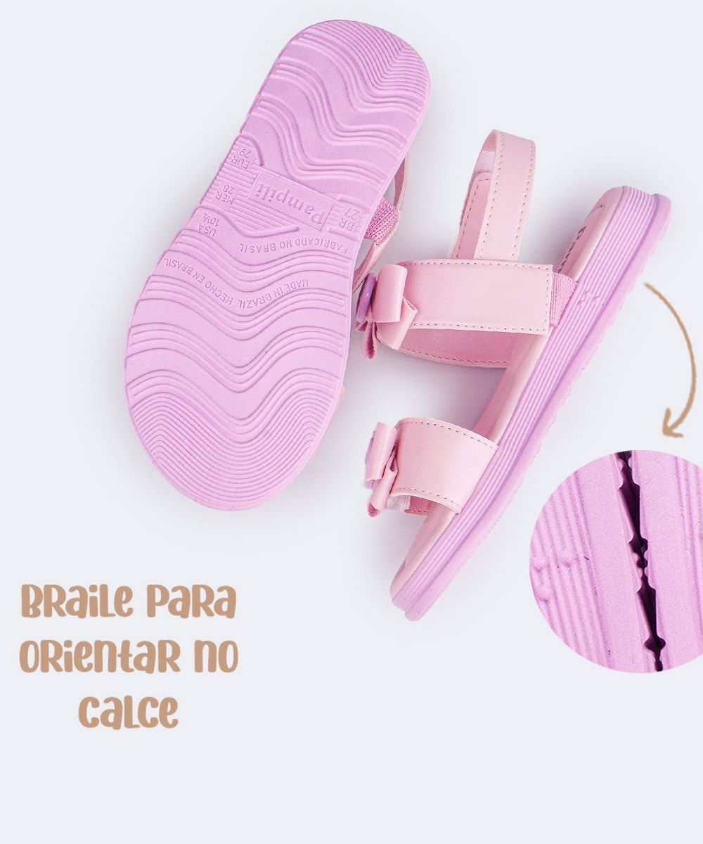 Sandália Infantil Pampili Flower Laços ROSA