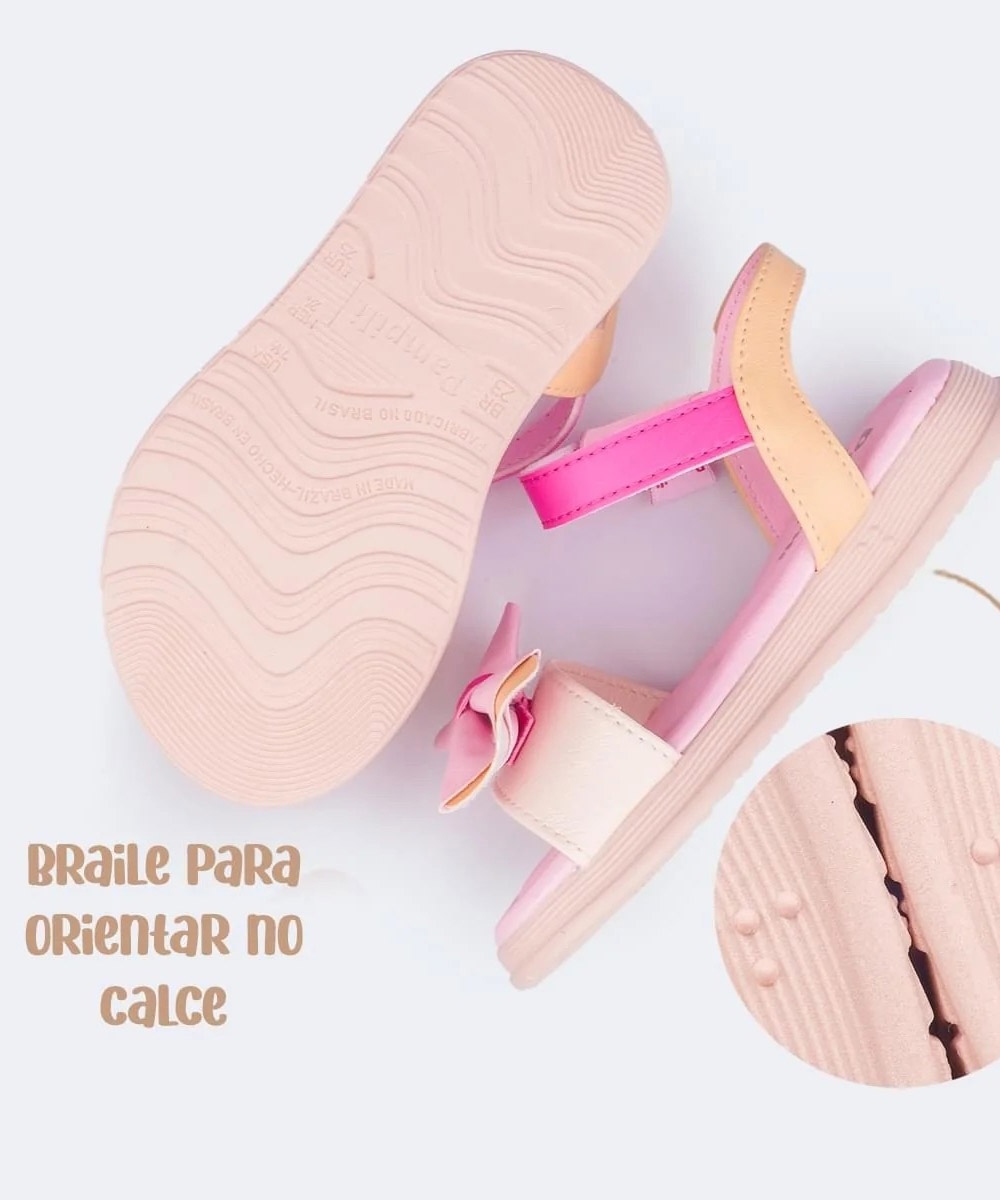Sandália Infantil Pampili Flower Laço MULTICOLOR
