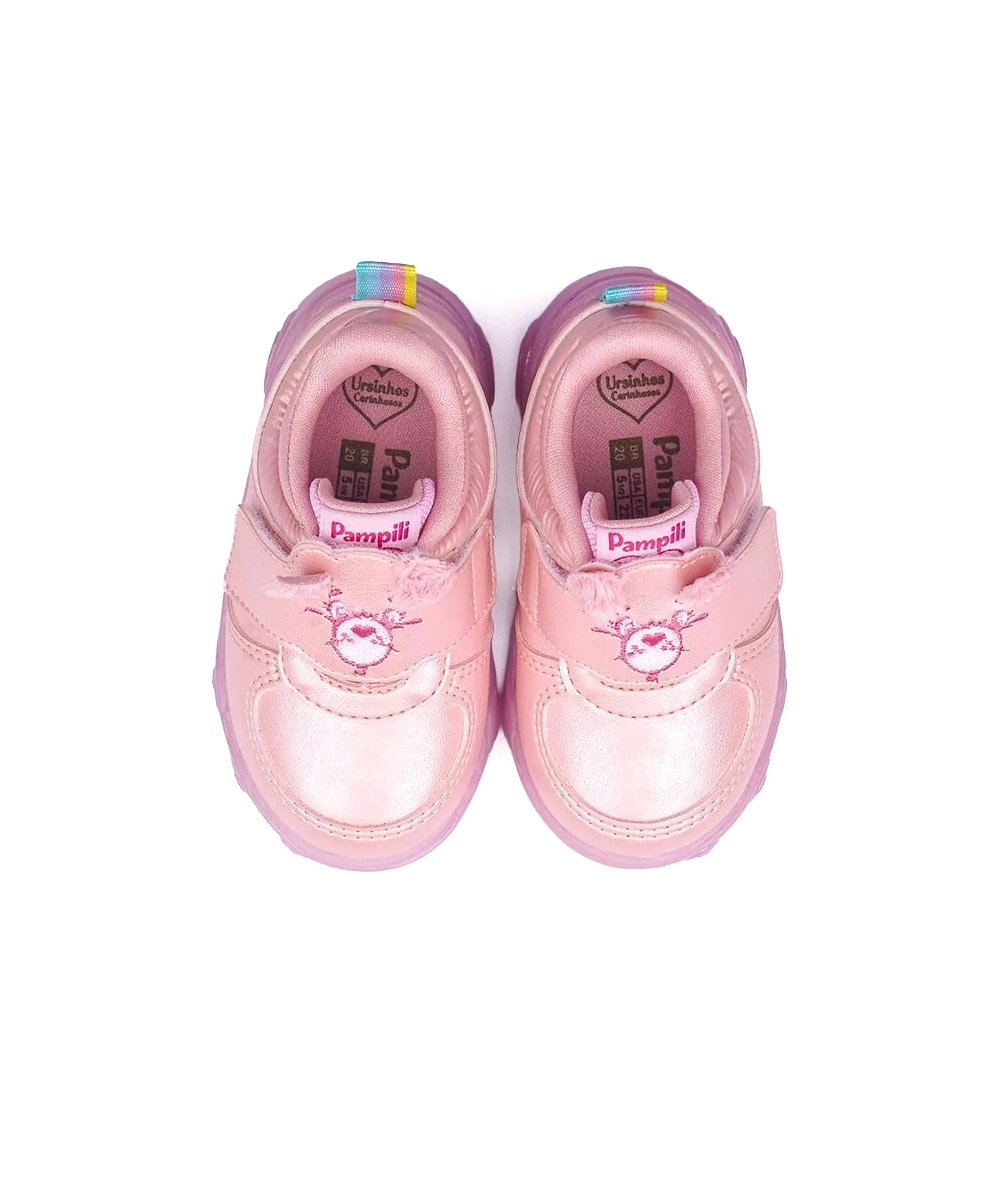 Tênis Led Infantil Pampili Ursinhos Carinhosos ROSA