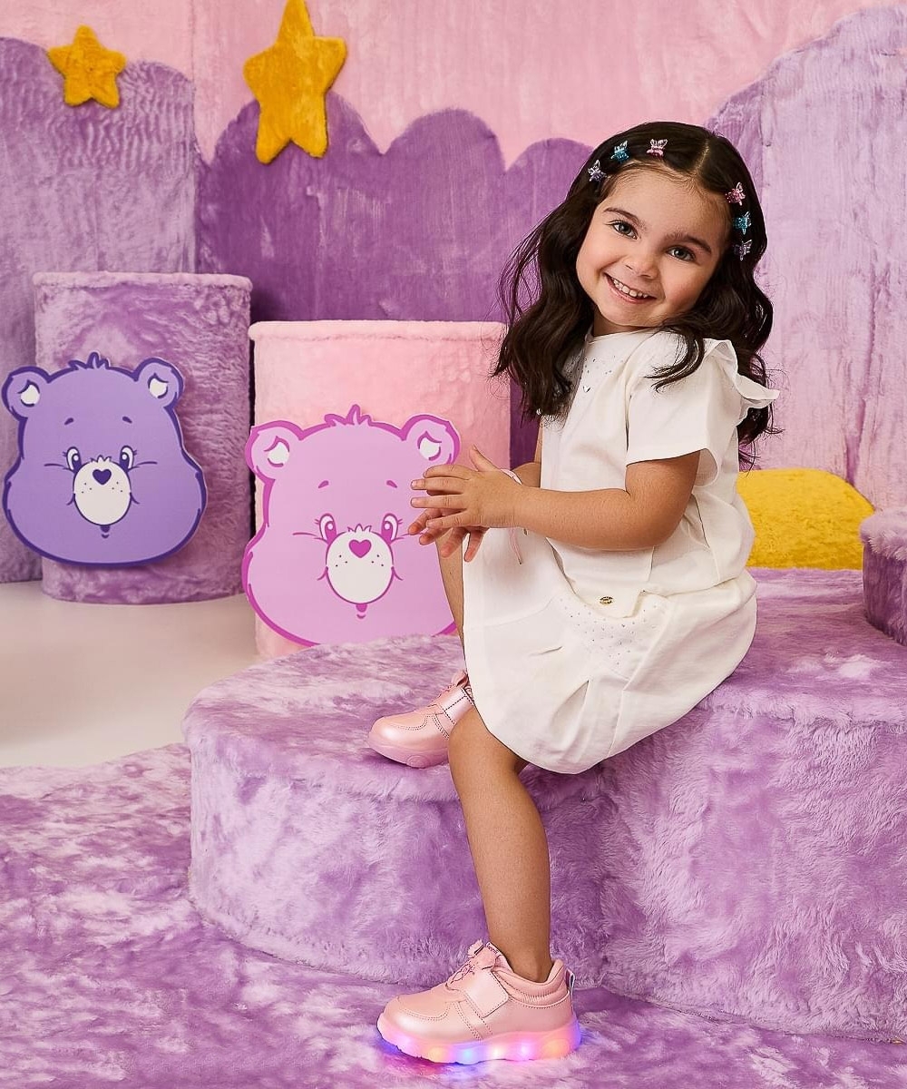 Tênis Led Infantil Pampili Ursinhos Carinhosos ROSA