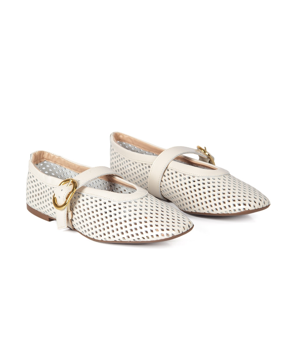 Sapatilha Bico Quadrado Giulia Domna OFF WHITE