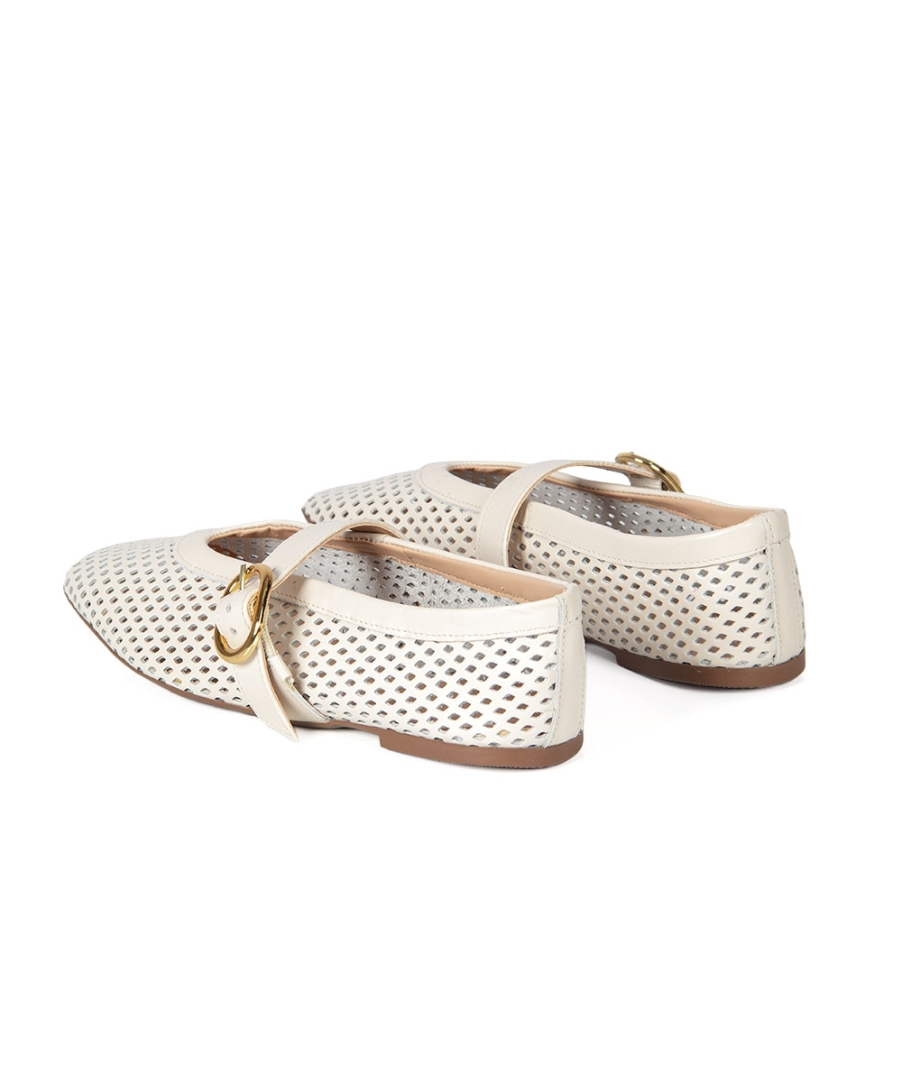 Sapatilha Bico Quadrado Giulia Domna OFF WHITE