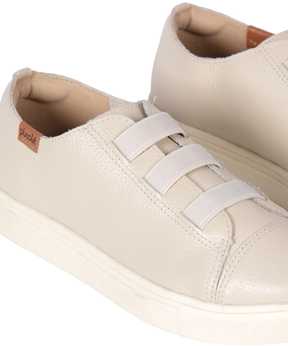 Tênis Feminino Pixolé Couro 1885-76 OFF WHITE