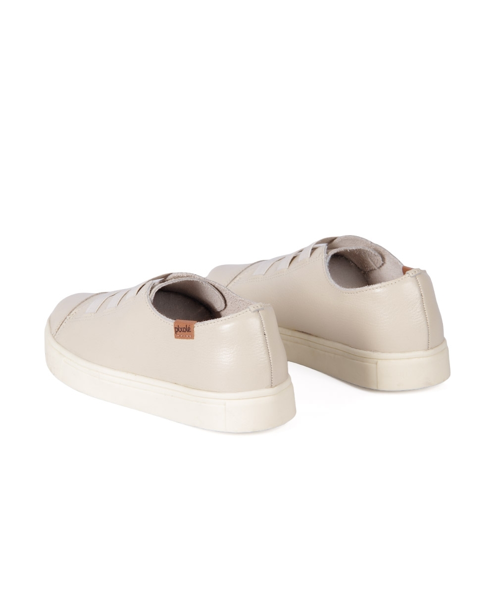 Tênis Feminino Pixolé Couro 1885-76 OFF WHITE