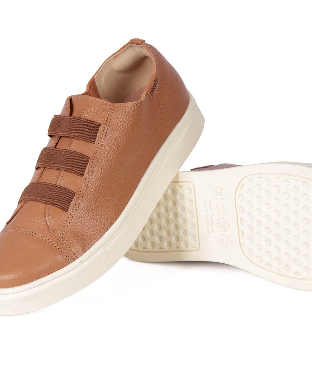 Tênis Feminino Pixolé Couro 1885-76 CARAMELO