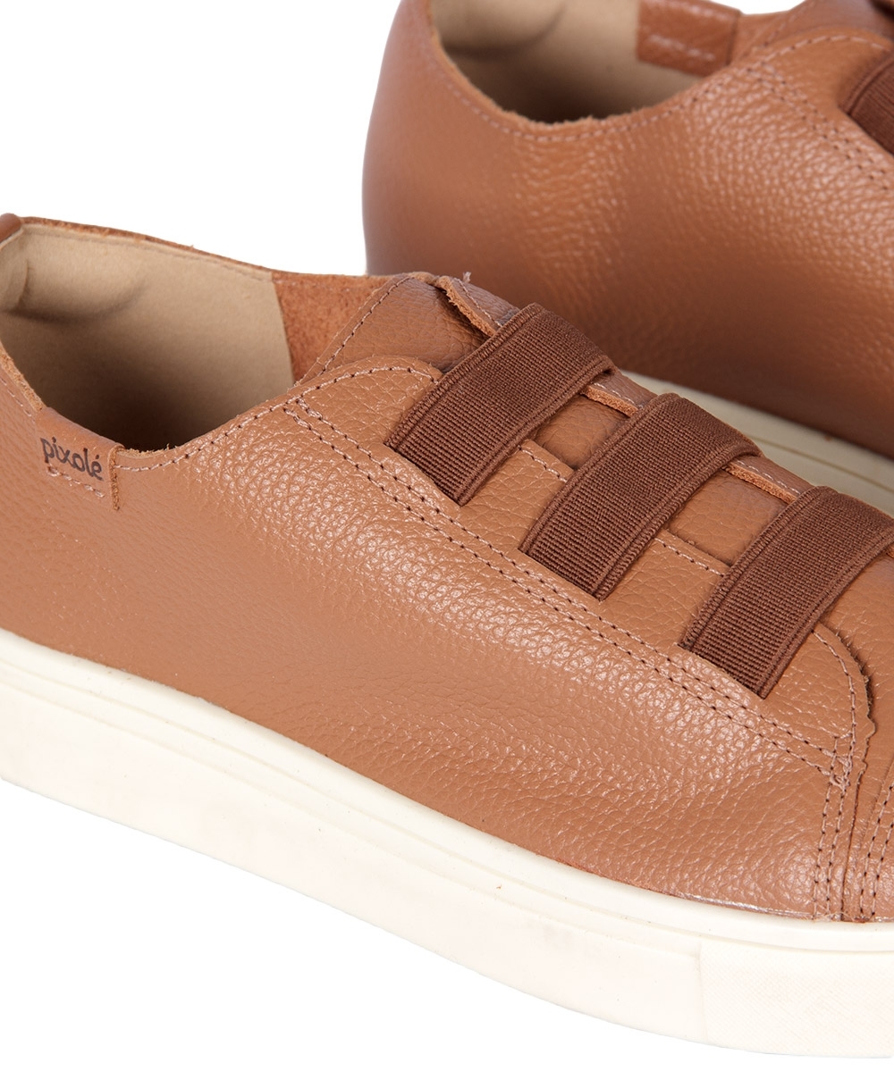 Tênis Feminino Pixolé Couro 1885-76 CARAMELO