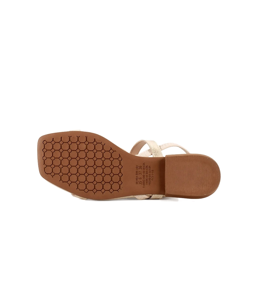 Sandália Rasteira Mississipi Bico Quadrado OFF WHITE
