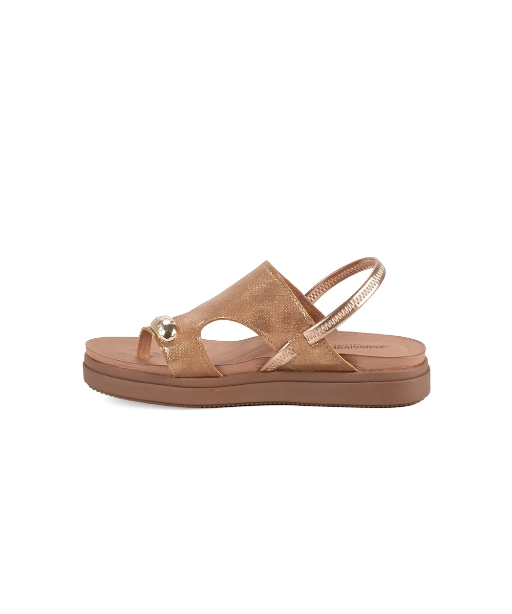 Sandália Flatform Mississipi Metalizada MARROM