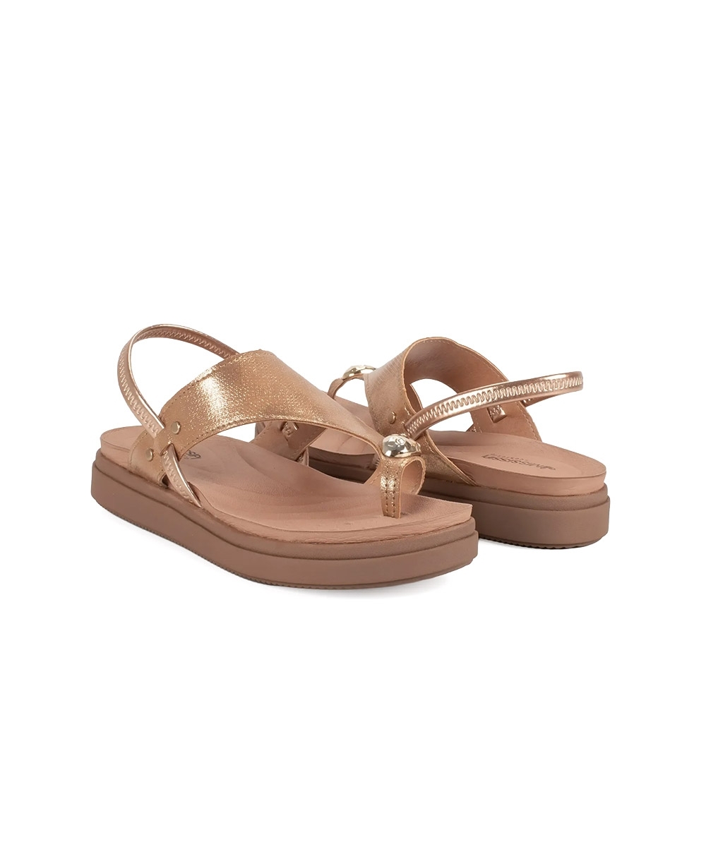 Sandália Flatform Mississipi Metalizada MARROM