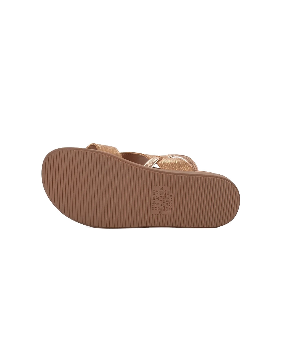 Sandália Flatform Mississipi Metalizada MARROM