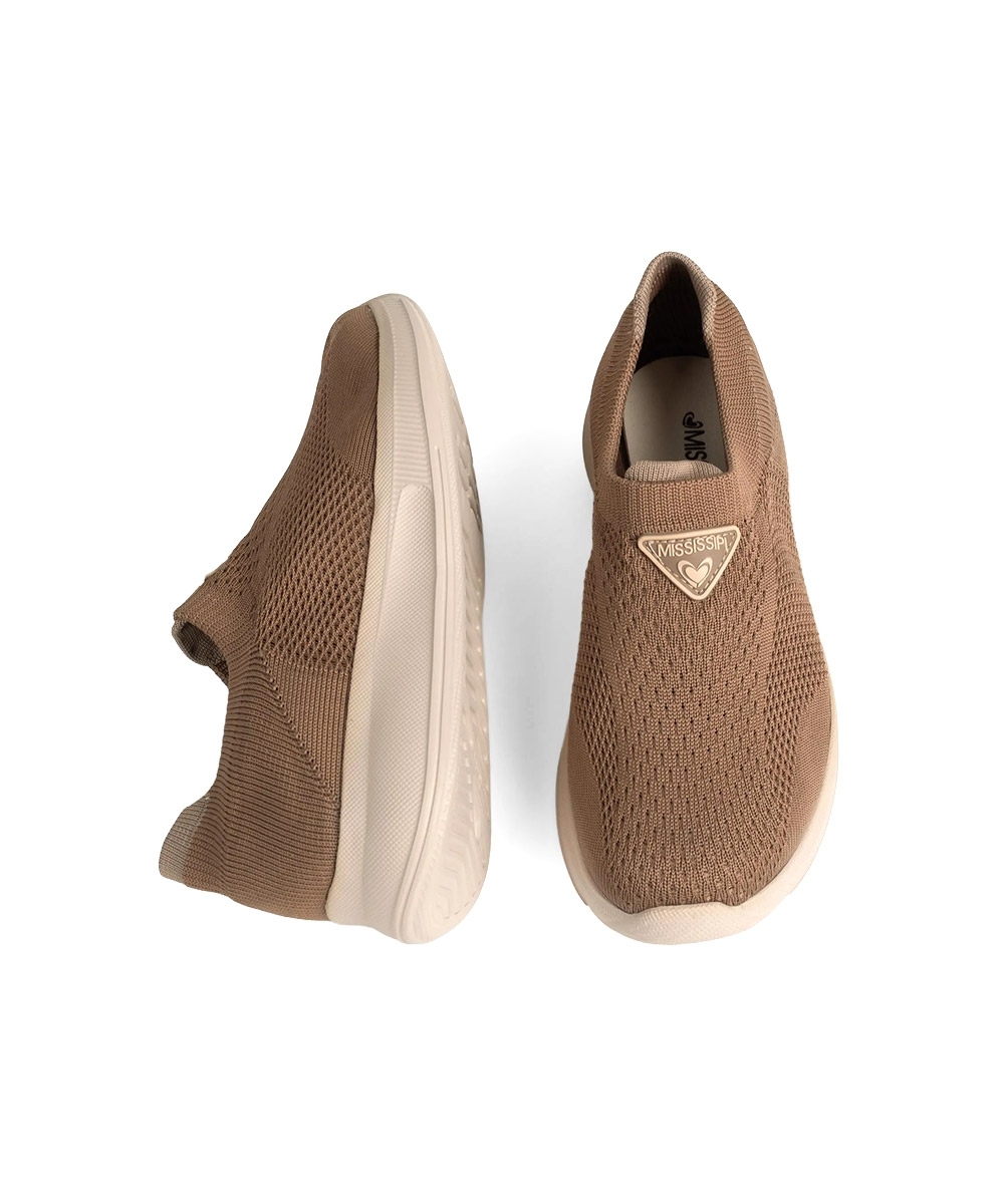 Tênis Feminino Mississipi Knit Slip On MARROM