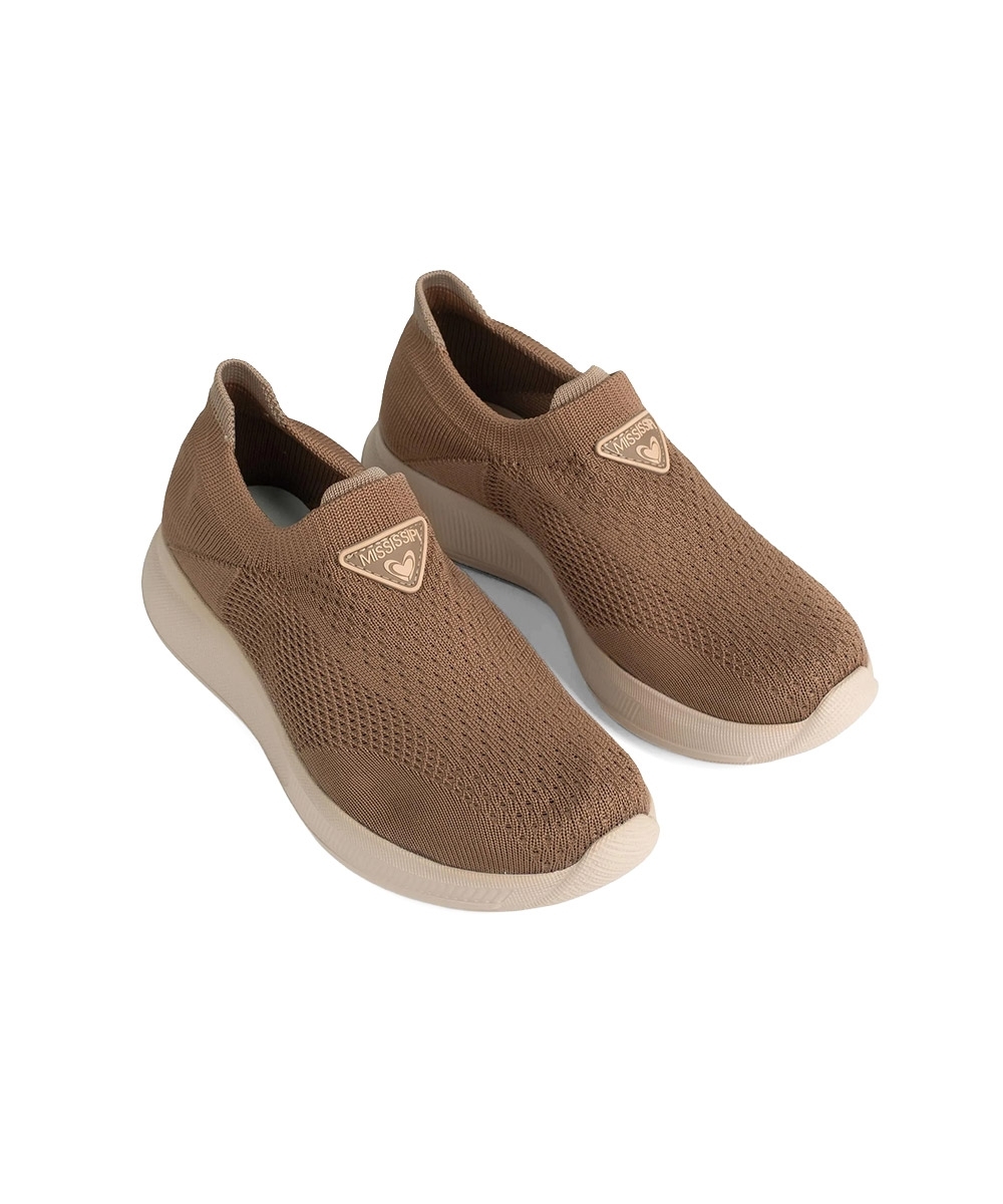 Tênis Feminino Mississipi Knit Slip On MARROM