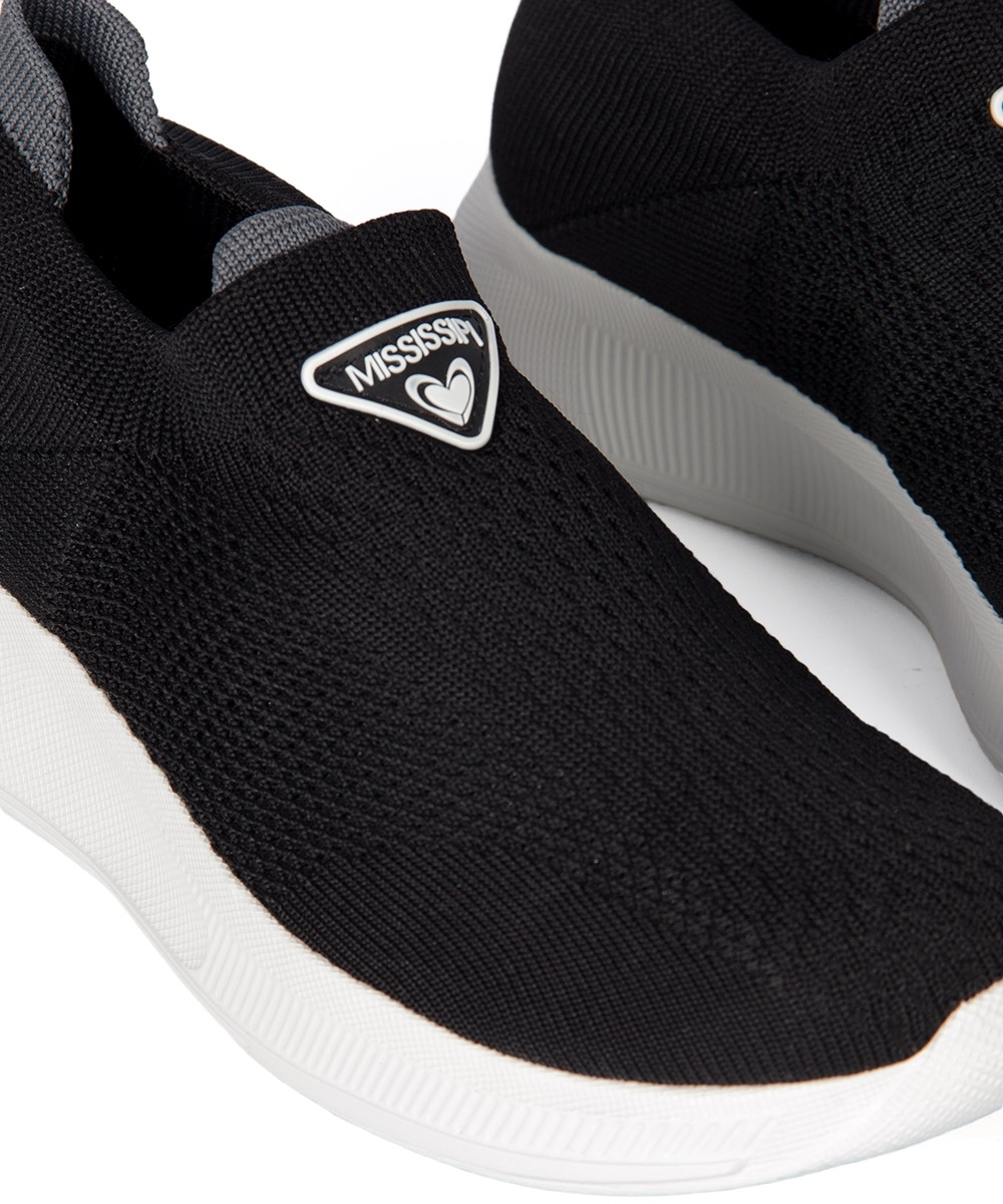 Tênis Feminino Mississipi Knit Slip On PRETO