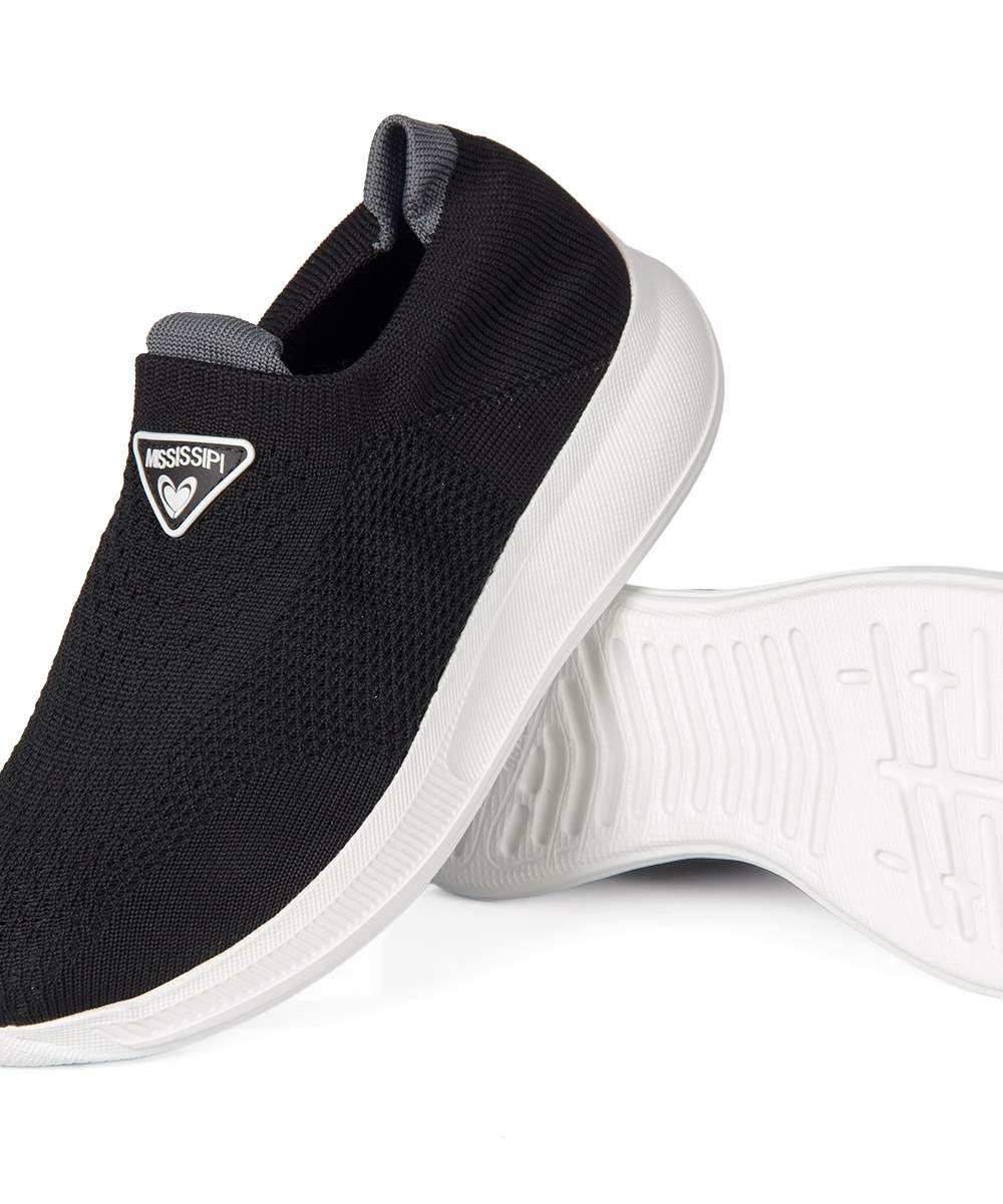 Tênis Feminino Mississipi Knit Slip On PRETO