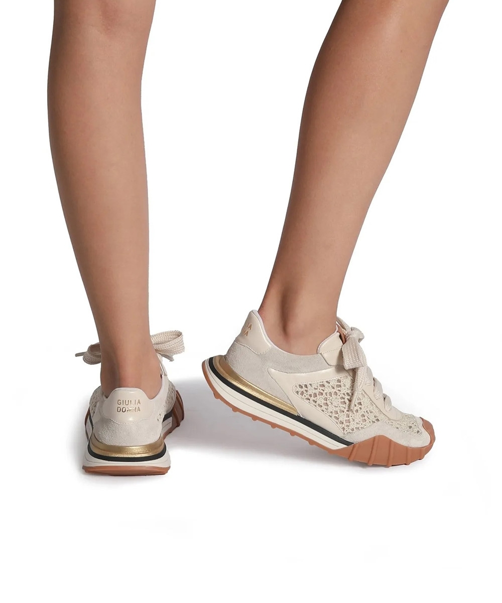 Tênis Feminino Giulia Domna Crochê NATURAL