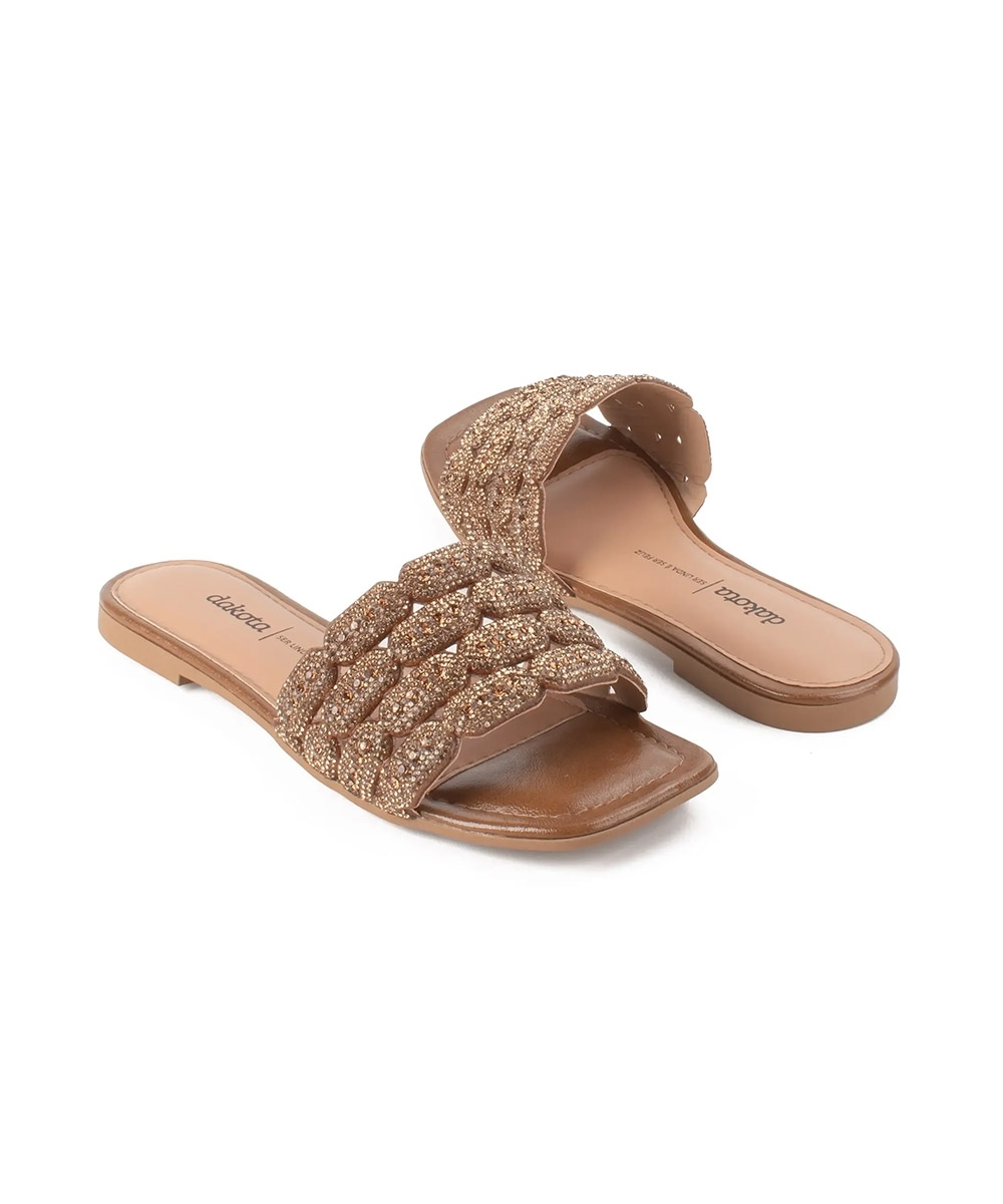 Tamanco Dakota Strass CARAMELO