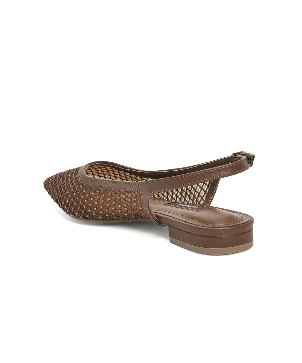 Sapatilha Slingback Via Marte Bico Fino MARROM