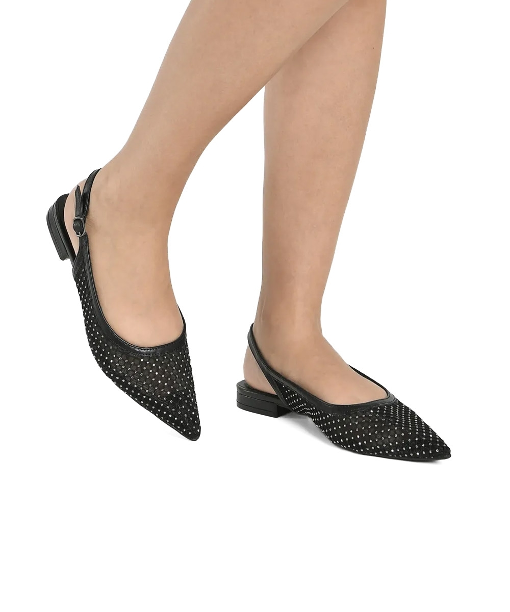 Sapatilha Slingback Via Marte Bico Fino PRETO