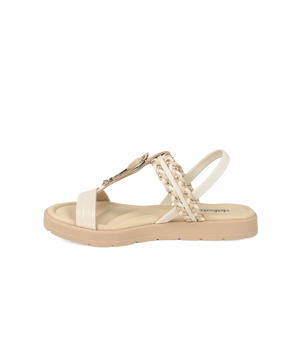 Sandália Flatform Dakota Tiras CREME