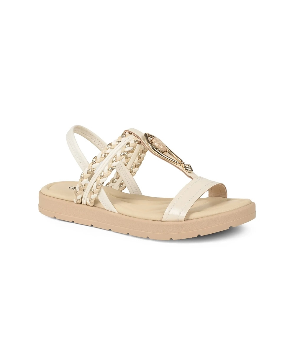 Sandália Flatform Dakota Tiras CREME