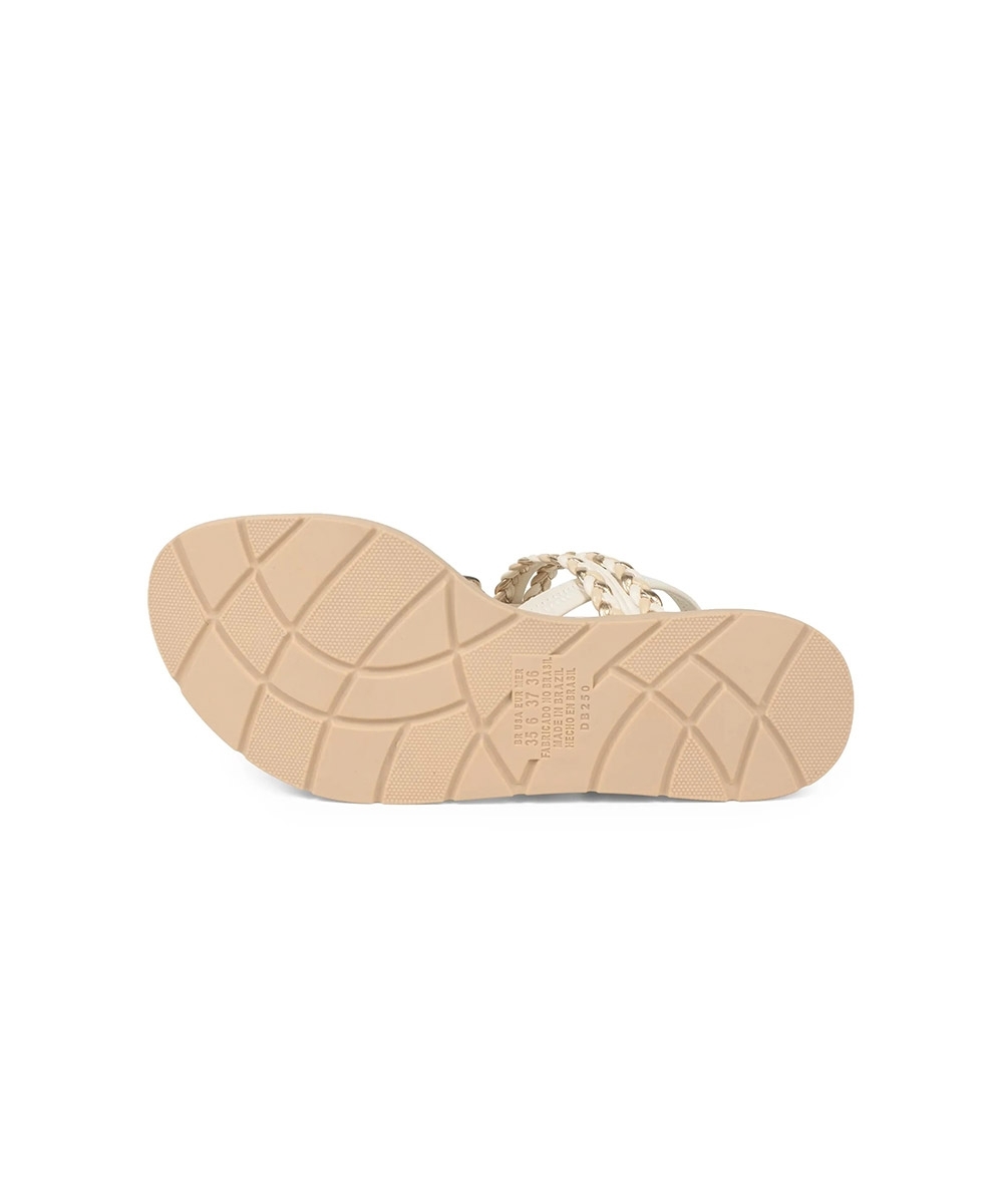Sandália Flatform Dakota Tiras CREME