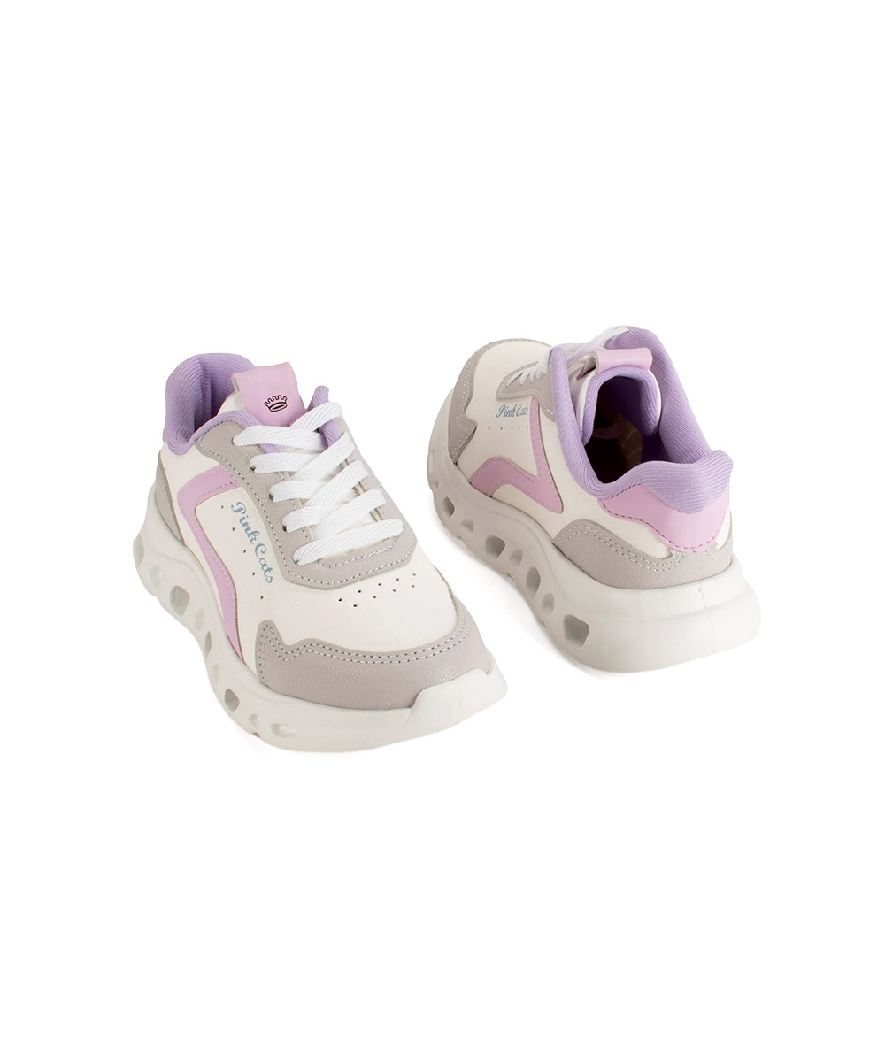 Tênis Infantil Pink Cats Sneaker Urbano BRANCO