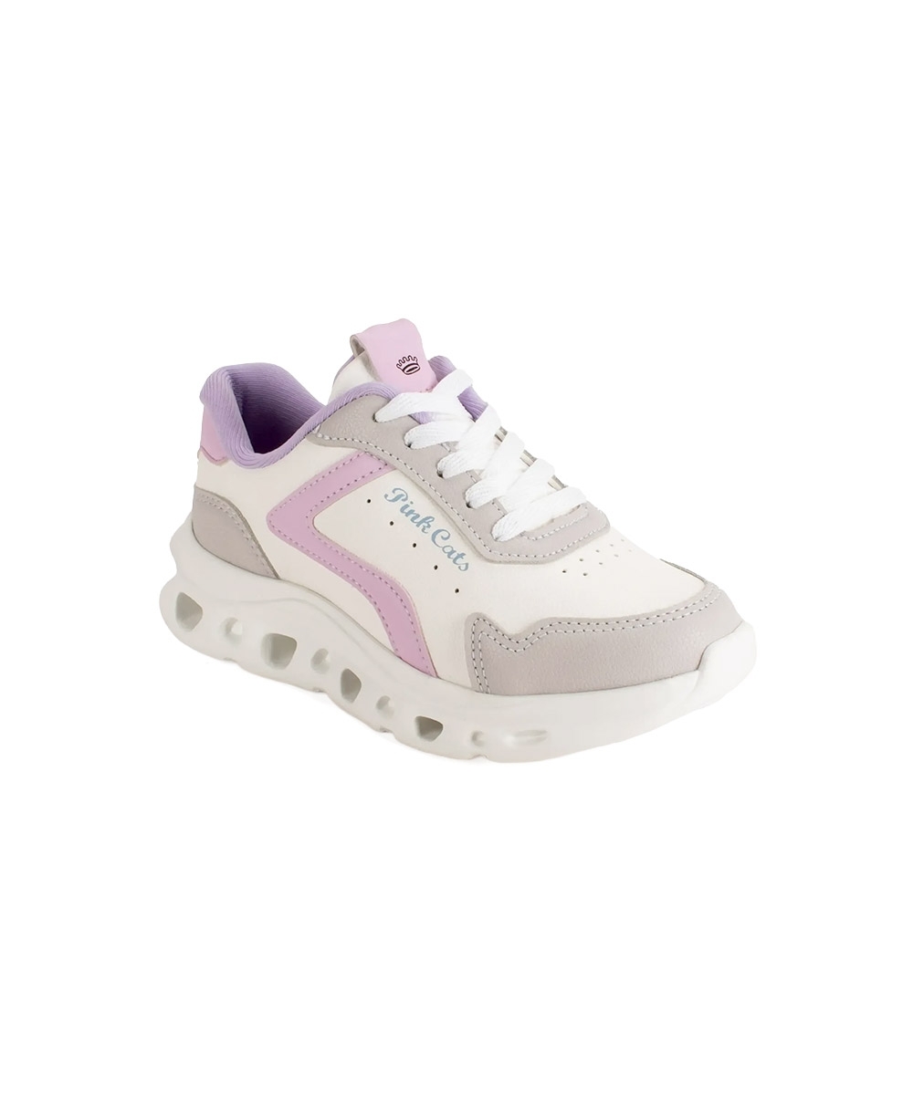 Tênis Infantil Pink Cats Sneaker Urbano BRANCO