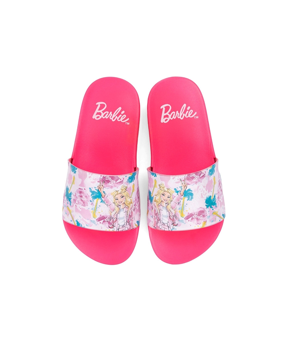 Chinelo Slide Infantil Grendene Barbie Mania ROSA
