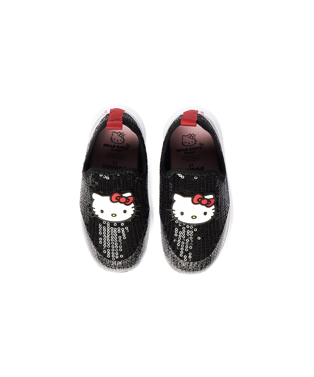 Tênis Infantil Novopé Hello Kitty Lantejoula PRETO