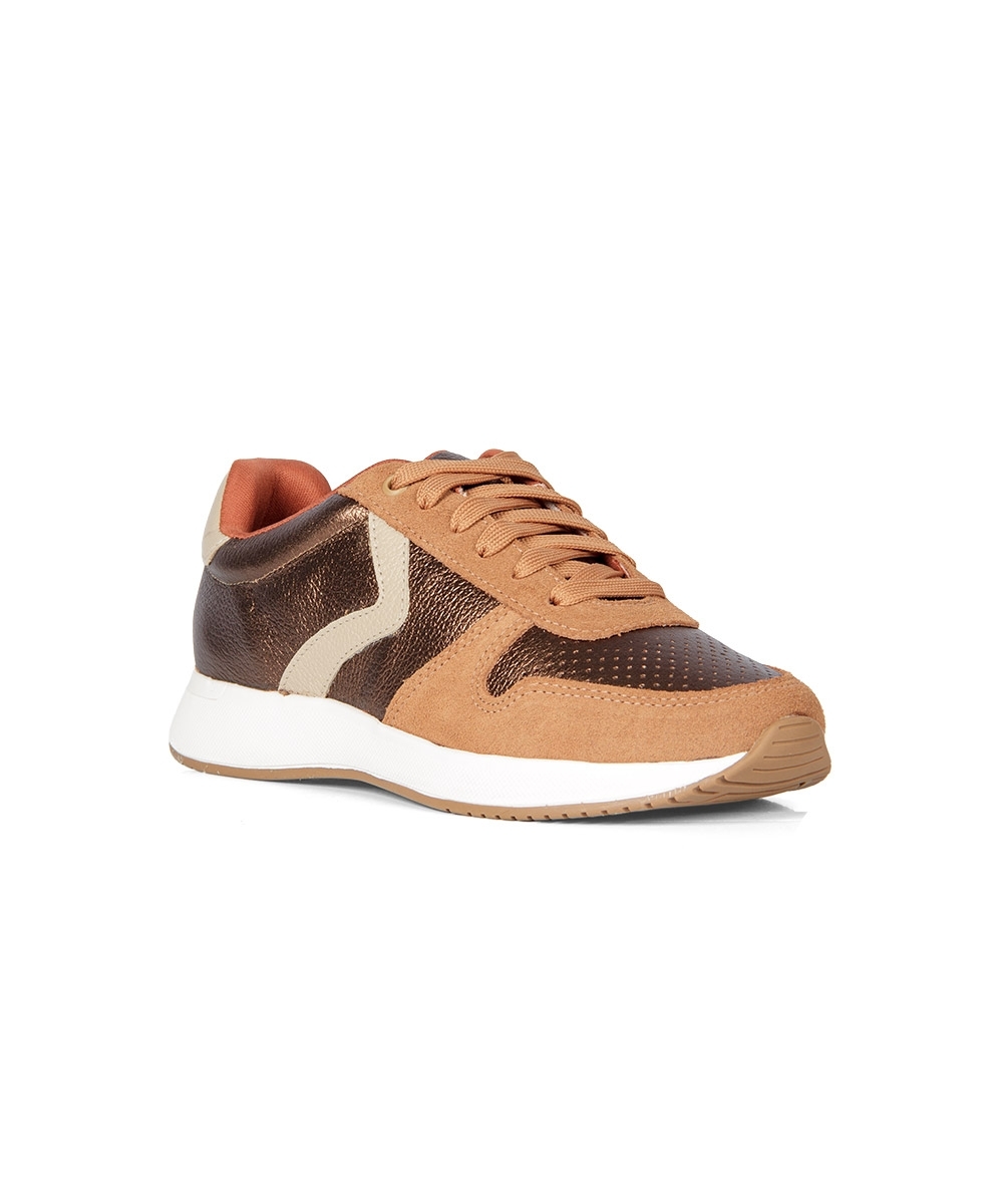 Tênis Feminino Pixolé Casual Couro CARAMELO