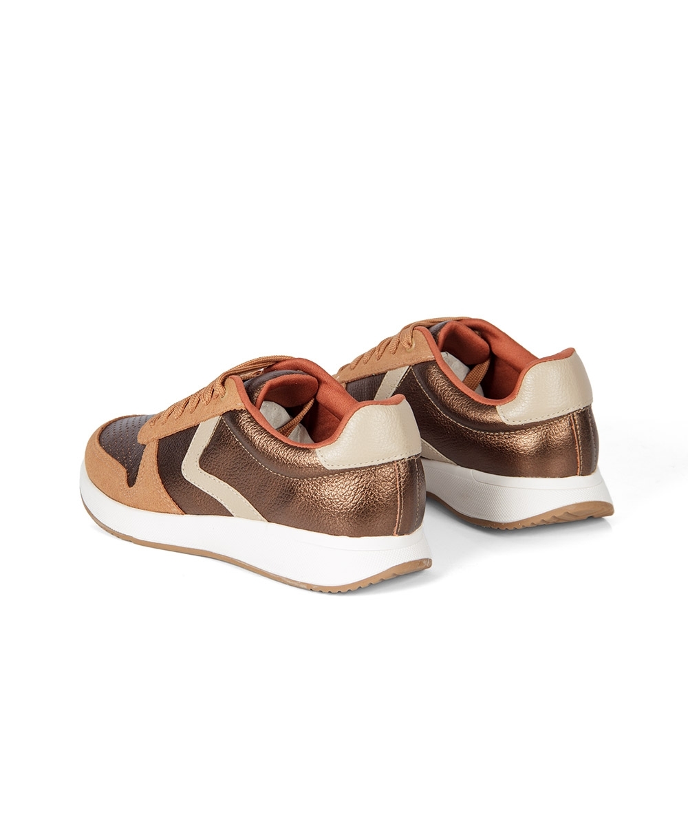 Tênis Feminino Pixolé Casual Couro CARAMELO