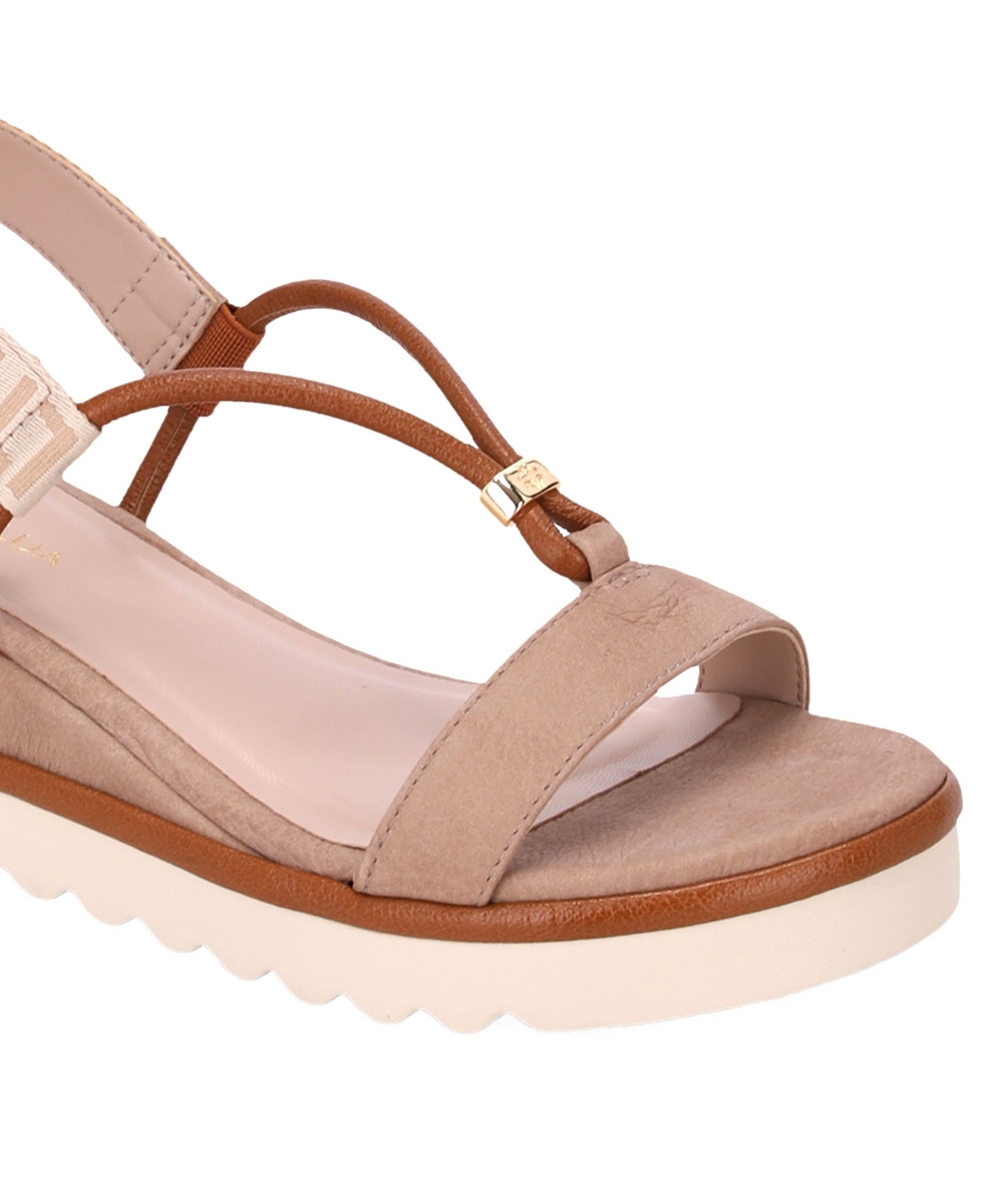 Sandália Anabela Luz Da Lua Couro Flatform GINGER