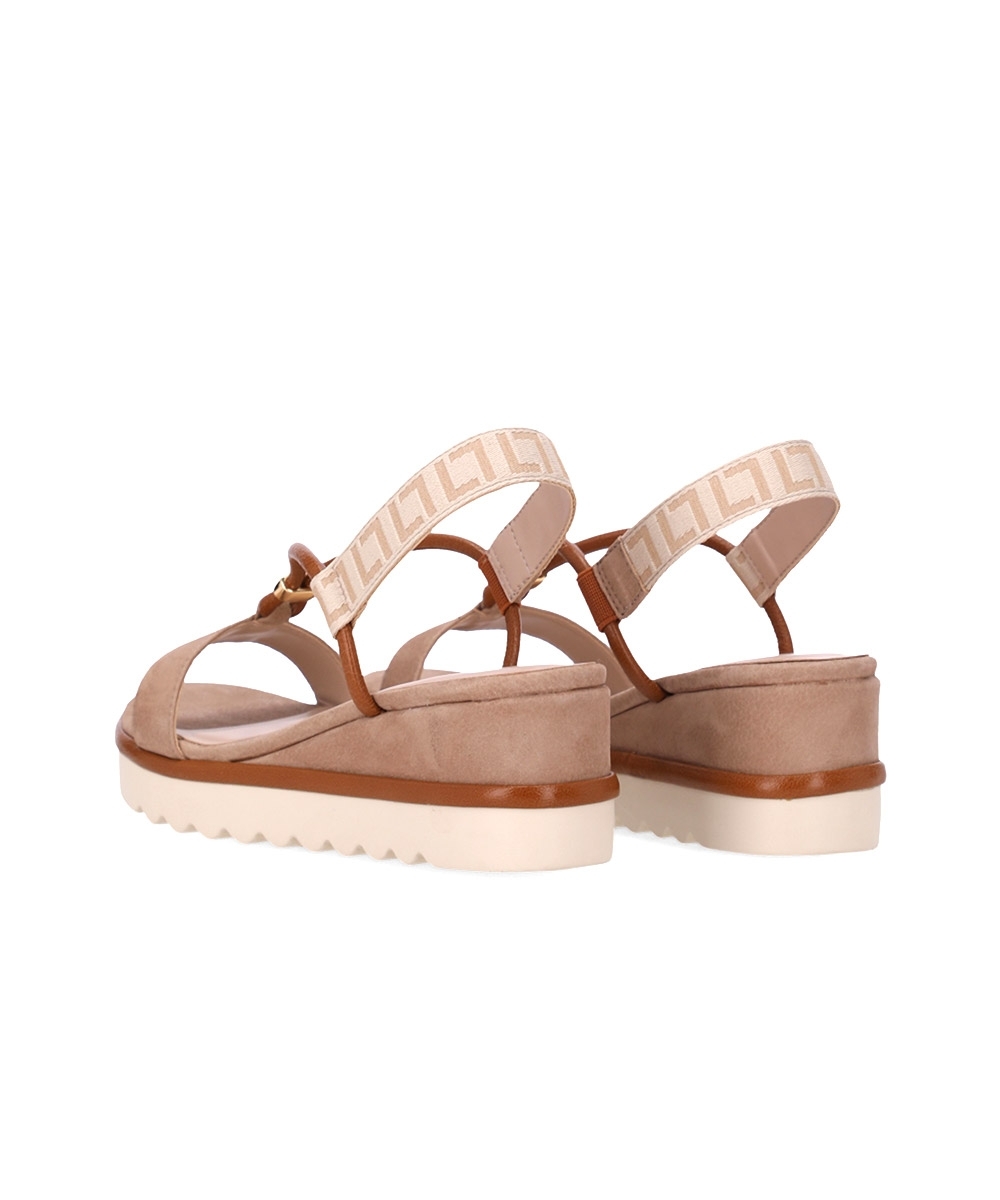Sandália Anabela Luz Da Lua Couro Flatform GINGER