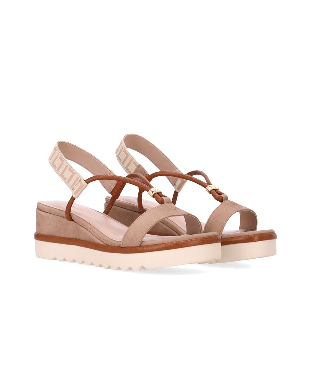 Sandália Anabela Luz Da Lua Couro Flatform GINGER