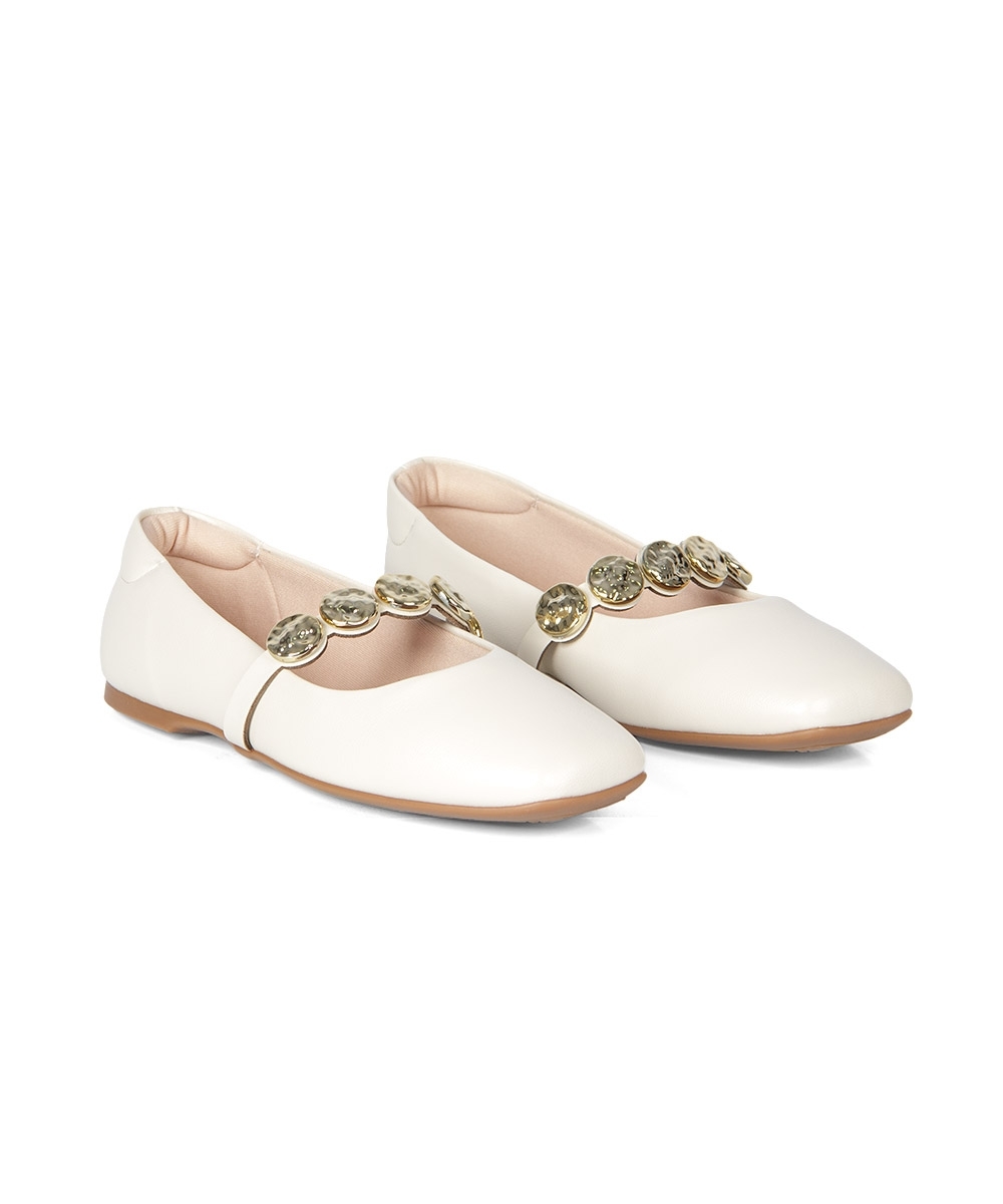Sapatilha Infantil Molekinha Bico Quadrado OFF WHITE