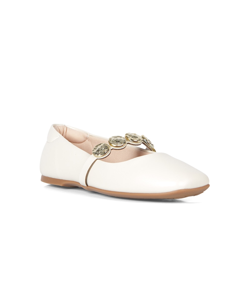 Sapatilha Infantil Molekinha Bico Quadrado OFF WHITE