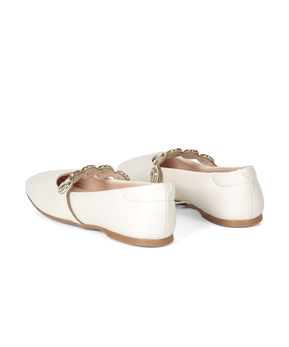 Sapatilha Infantil Molekinha Bico Quadrado OFF WHITE