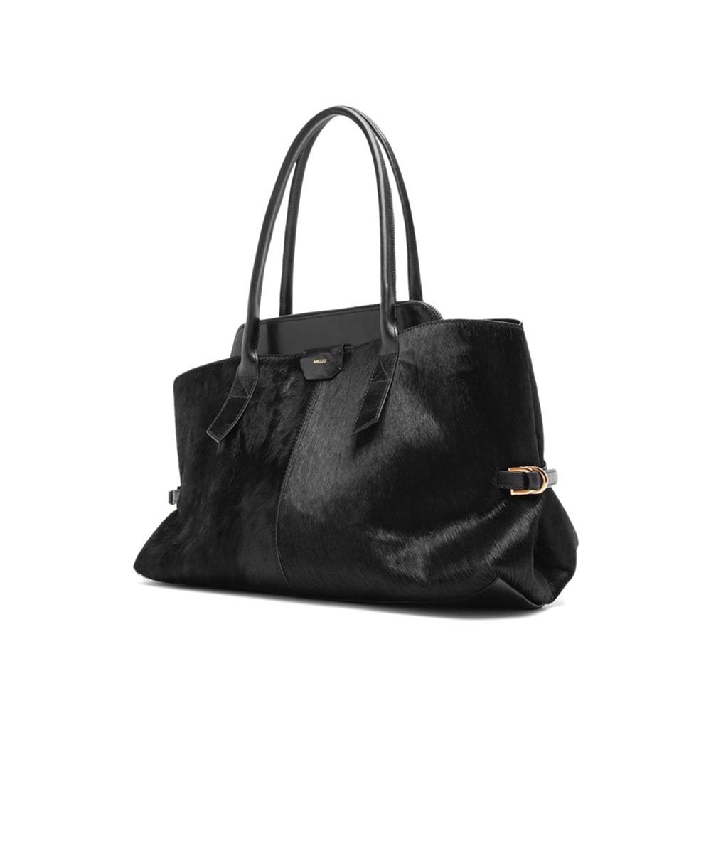Bolsa Shopping Arezzo Grande Couro Preto