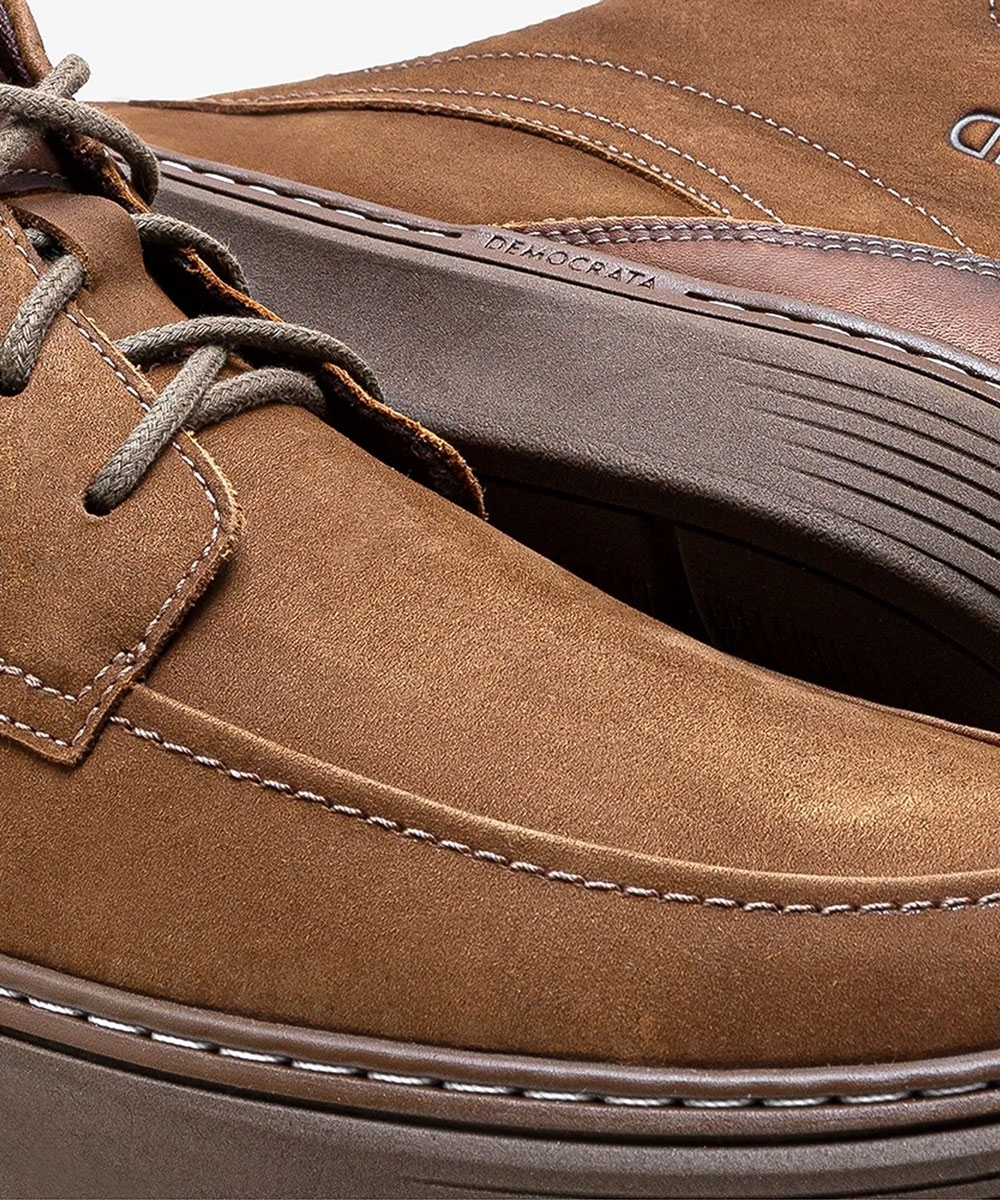 Bota Democrata Denim Clash Couro Castanho