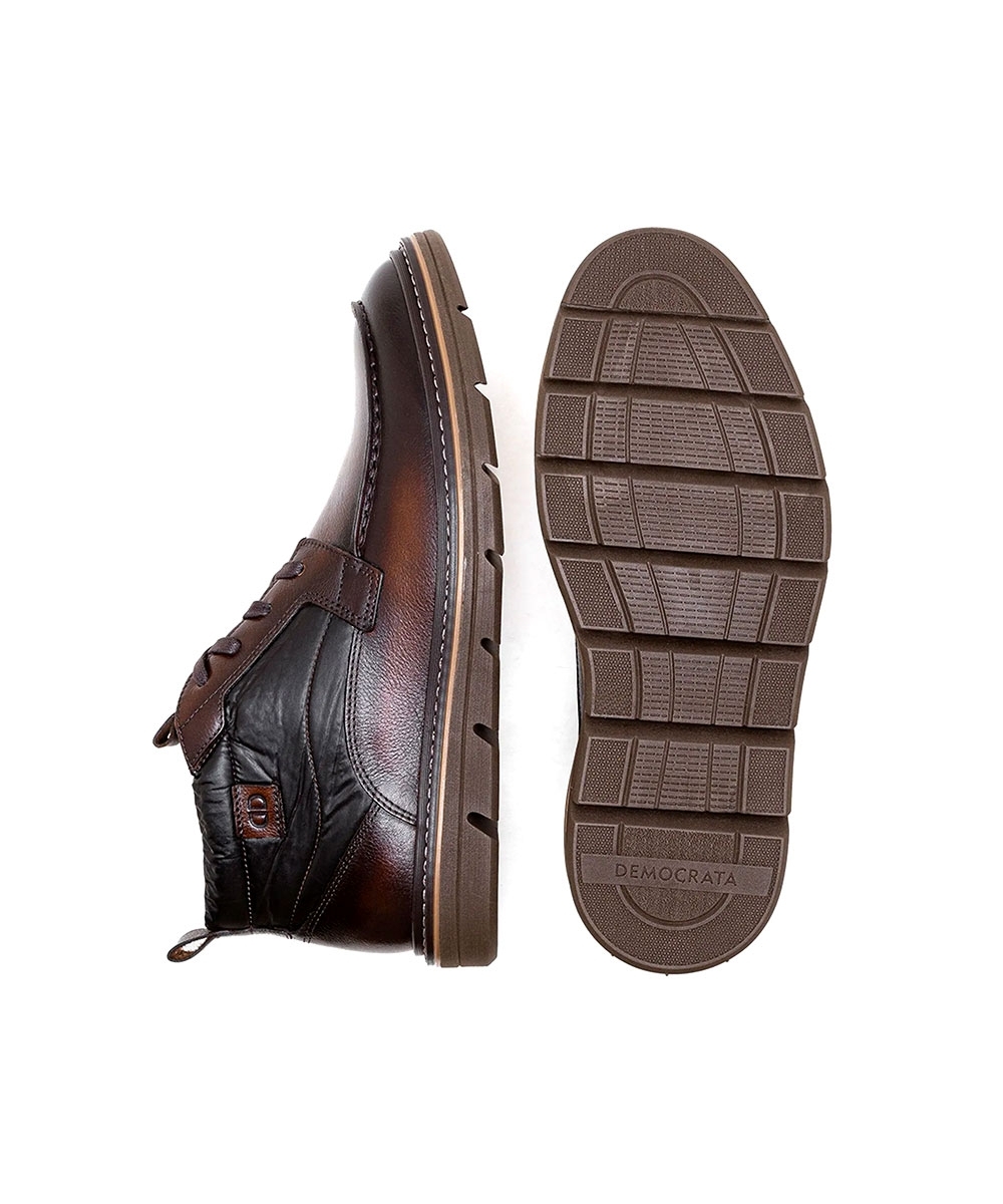 Bota Masculina Democrata Jeff Couro Mogno