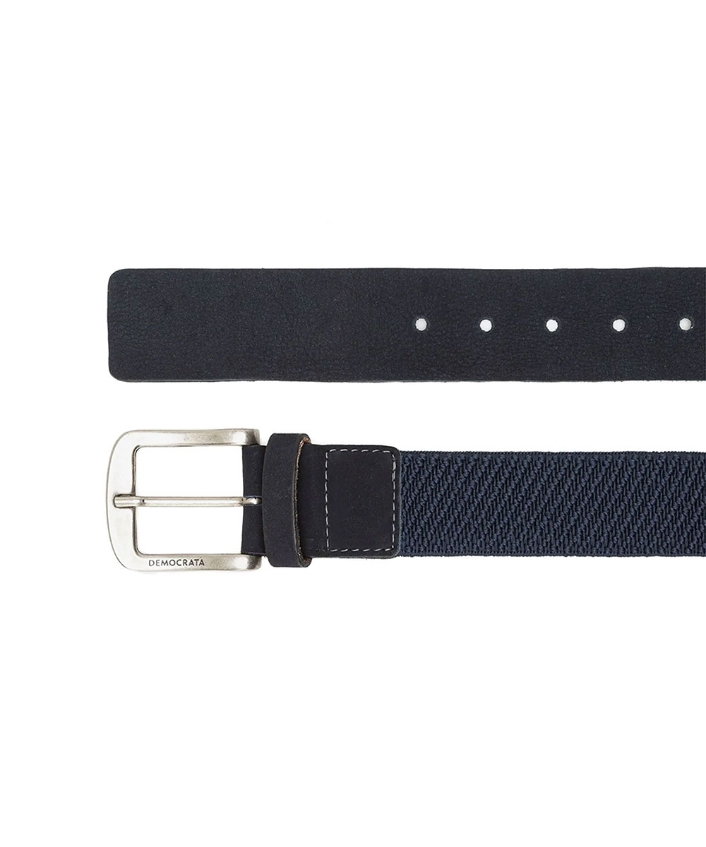 Cinto Masculino Democrata Elástico Denim Navy