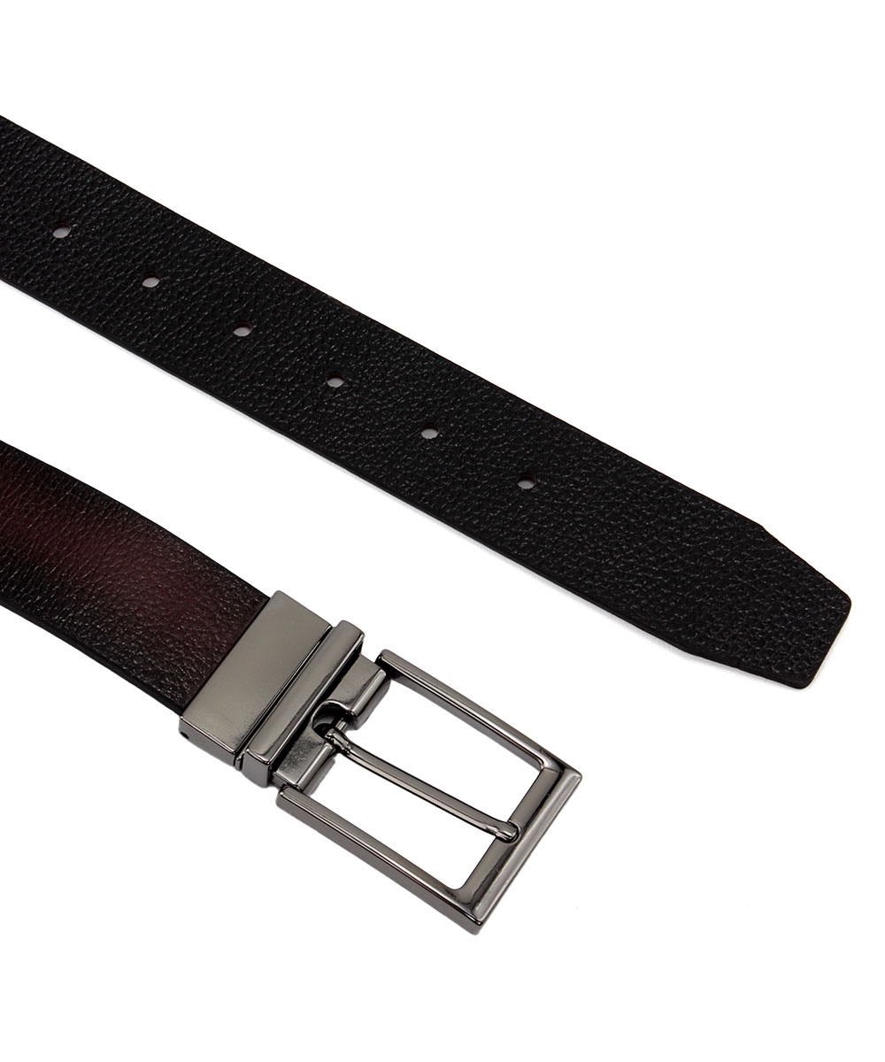 Cinto Masculino Fasolo Dupla Face Couro Conhaque/preto