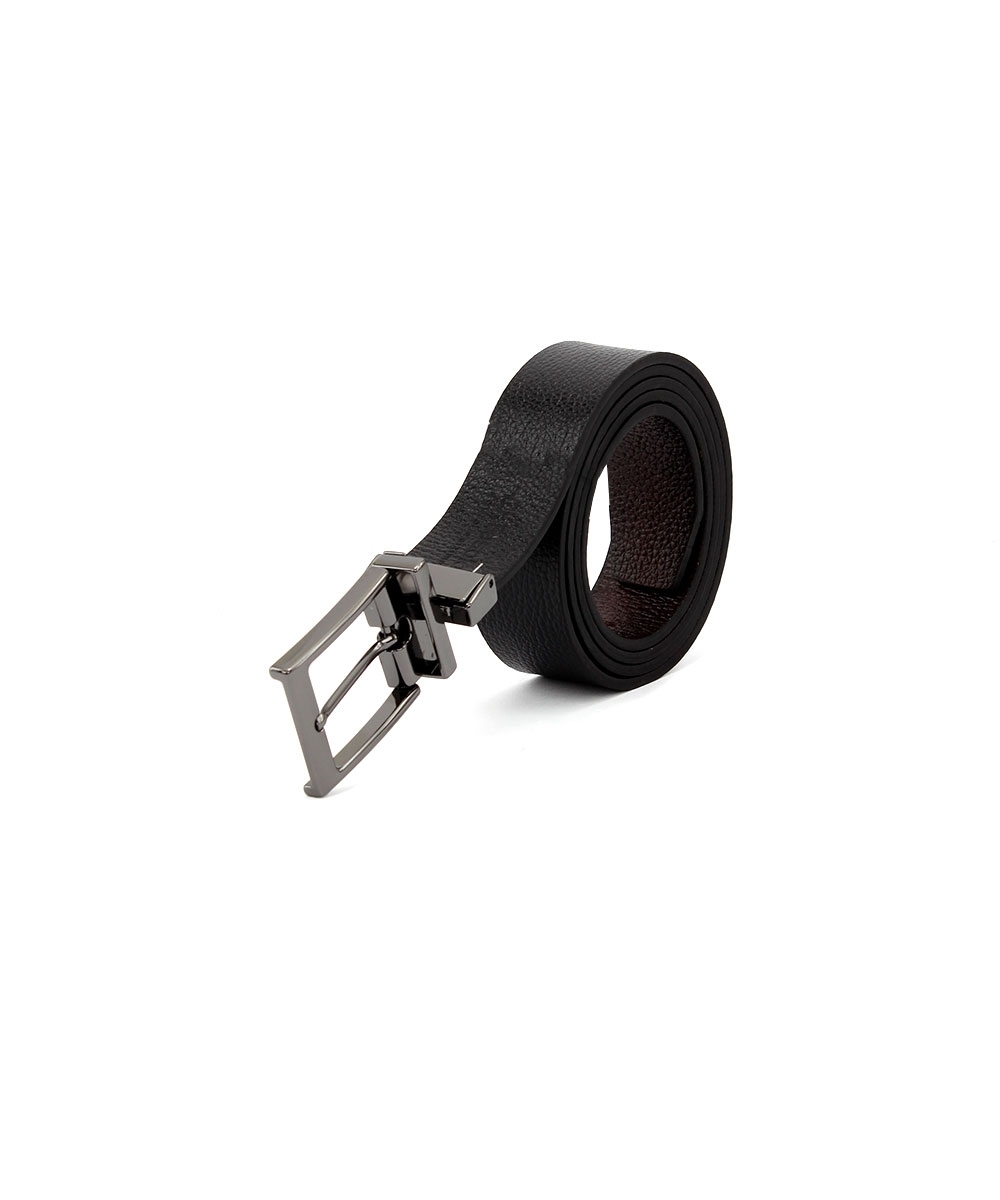 Cinto Masculino Fasolo Dupla Face Couro Conhaque/preto