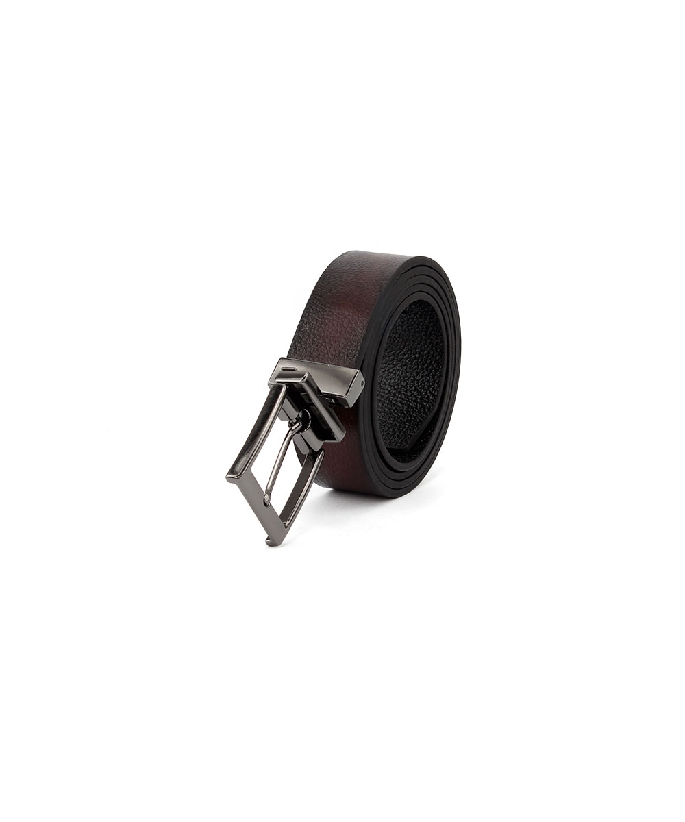 Cinto Masculino Fasolo Dupla Face Couro Conhaque/preto