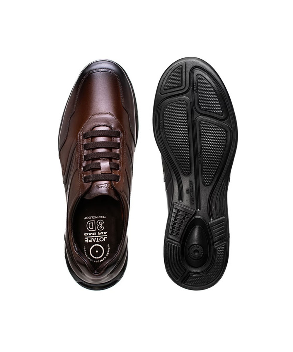 Sapato Casual Jota Pe 3d Evolution Couro Marrom